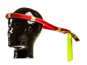 OPASKA NA GŁOWĘ "MONGKON" MUAY THAI TOP KING (red/lime_tail) TKMOK-02
