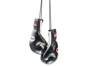 BRELOCZEK NA LUSTERKO SAMOCHODOWE TWINS SPECIAL MBG-1 BIG RĘKAWICE BOKSERSKIE "01" ​(black/white palm)